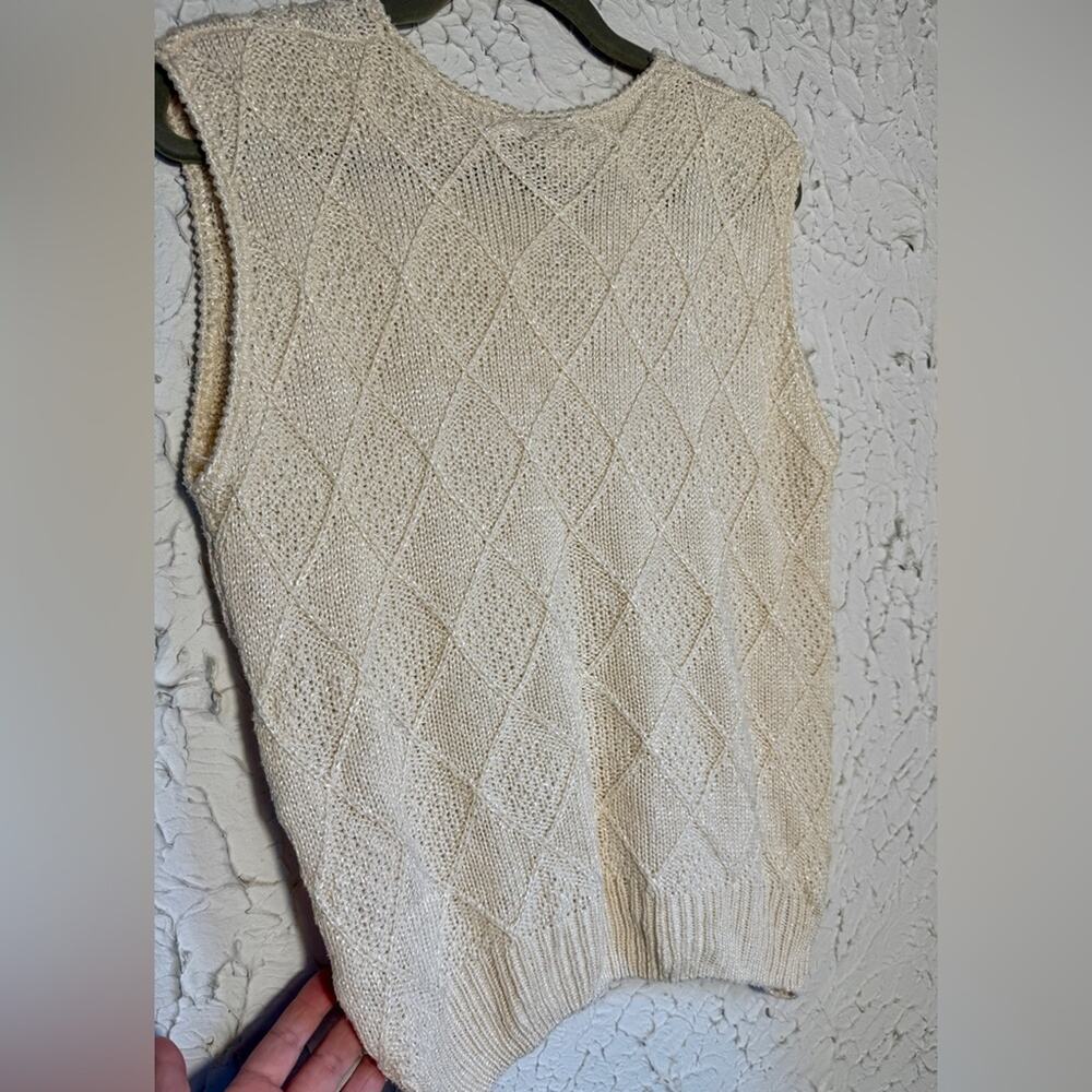 Vintage Rafaella Beige Knit Vest - Picture 5 of 8